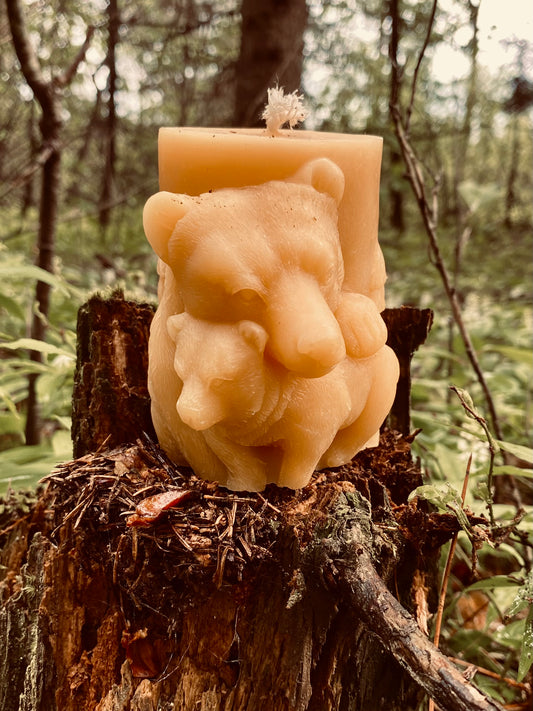 Mother Bear Pillar Candle