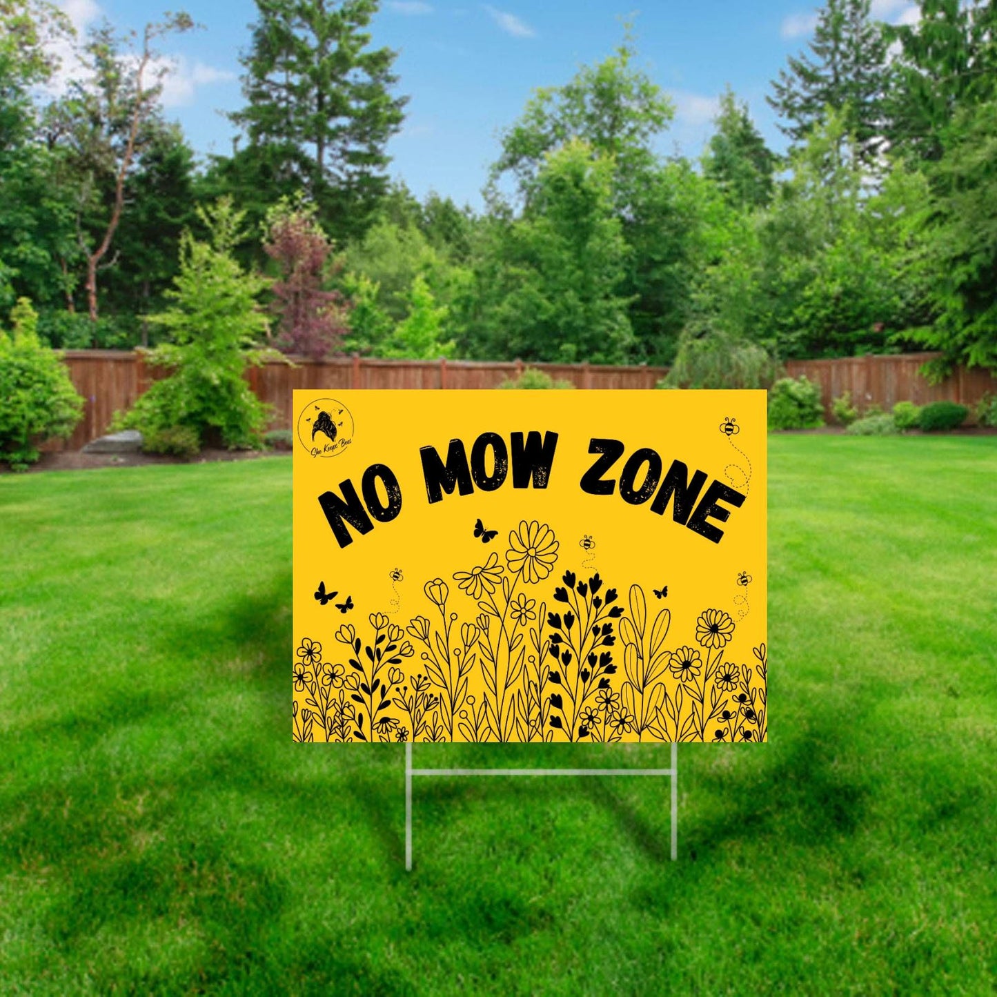 No Mow Zone Yard Sign